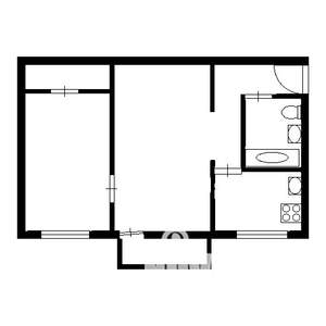 2-к квартира, вторичка, 45м2, 1/5 этаж