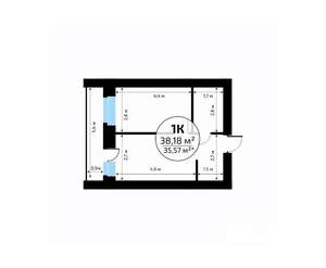 1-к квартира, вторичка, 38м2, 7/18 этаж