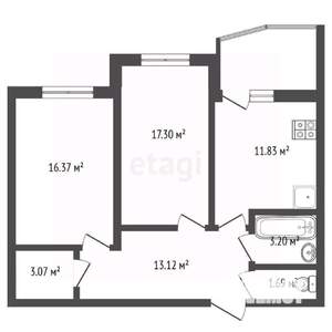 2-к квартира, вторичка, 70м2, 6/26 этаж