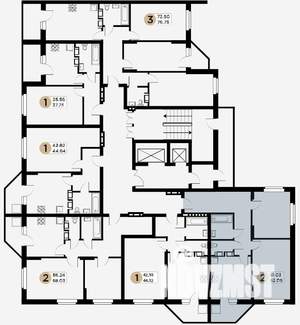 2-к квартира, строящийся дом, 63м2, 12/26 этаж