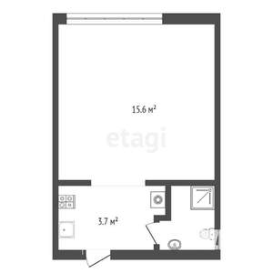 Студия квартира, вторичка, 18м2, 2/5 этаж