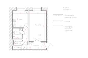 1-к квартира, вторичка, 39м2, 1/5 этаж