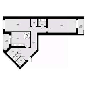 2-к квартира, вторичка, 91м2, 3/8 этаж
