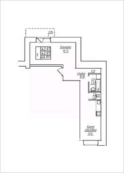 1-к квартира, вторичка, 47м2, 4/17 этаж