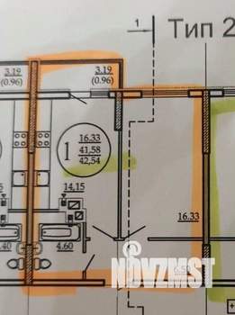 1-к квартира, вторичка, 43м2, 9/24 этаж
