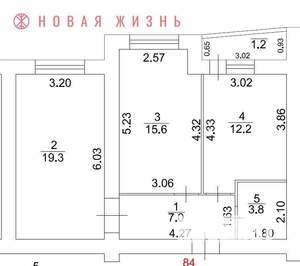 2-к квартира, вторичка, 60м2, 10/16 этаж