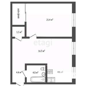2-к квартира, вторичка, 52м2, 2/6 этаж