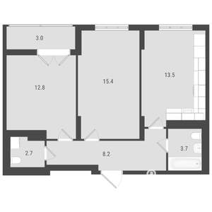 2-к квартира, вторичка, 58м2, 20/24 этаж