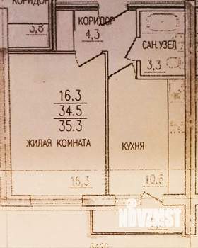 1-к квартира, вторичка, 35м2, 2/4 этаж