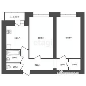 2-к квартира, вторичка, 61м2, 11/16 этаж