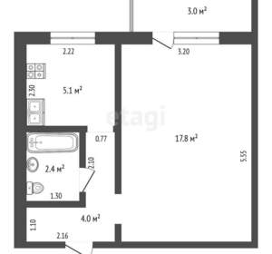 1-к квартира, вторичка, 29м2, 5/9 этаж