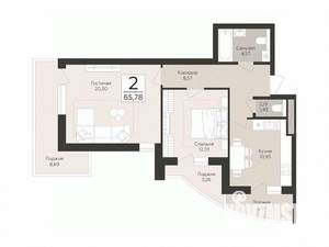 2-к квартира, вторичка, 66м2, 3/17 этаж