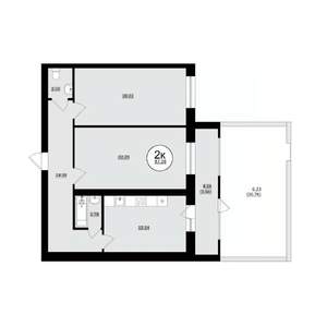 2-к квартира, вторичка, 87м2, 1/8 этаж