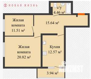 2-к квартира, вторичка, 67м2, 9/26 этаж