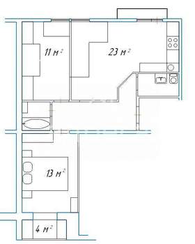 2-к квартира, вторичка, 60м2, 4/5 этаж