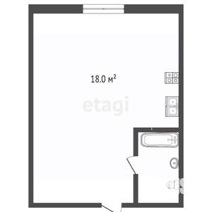 Студия квартира, вторичка, 18м2, 2/3 этаж