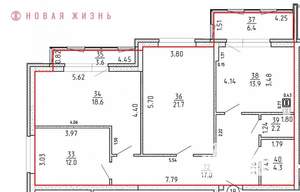 3-к квартира, строящийся дом, 90м2, 11/16 этаж