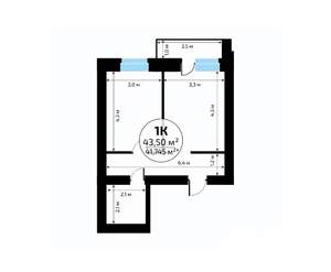 1-к квартира, вторичка, 44м2, 10/18 этаж