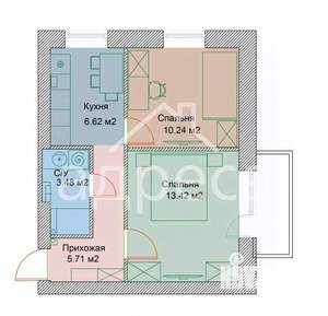 2-к квартира, вторичка, 40м2, 9/9 этаж