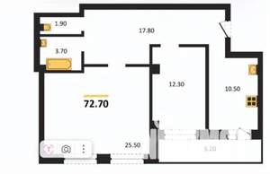 2-к квартира, сданный дом, 73м2, 16/17 этаж