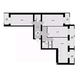 3-к квартира, вторичка, 123м2, 6/8 этаж