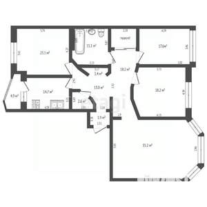 4-к квартира, вторичка, 157м2, 15/16 этаж