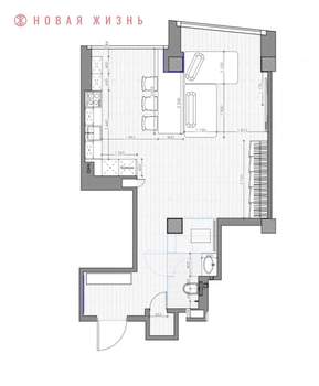 1-к квартира, вторичка, 48м2, 12/17 этаж