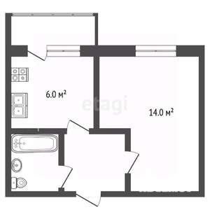 1-к квартира, вторичка, 30м2, 5/5 этаж
