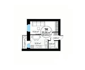 1-к квартира, вторичка, 40м2, 5/18 этаж