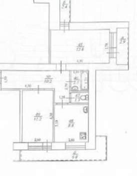 2-к квартира, вторичка, 52м2, 4/9 этаж