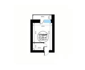 Студия квартира, вторичка, 27м2, 3/18 этаж