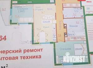 2-к квартира, вторичка, 87м2, 7/25 этаж