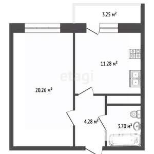 1-к квартира, строящийся дом, 41м2, 2/18 этаж