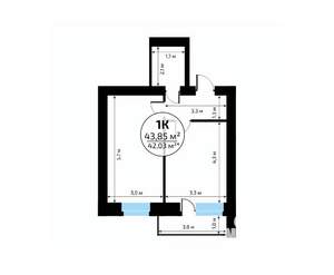 1-к квартира, вторичка, 44м2, 15/18 этаж