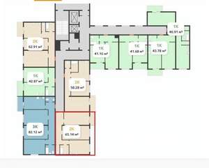 2-к квартира, строящийся дом, 65м2, 2/17 этаж