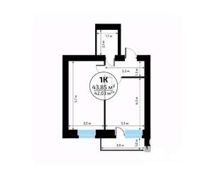 1-к квартира, вторичка, 44м2, 6/18 этаж