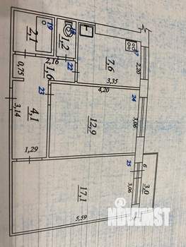 2-к квартира, вторичка, 47м2, 9/9 этаж