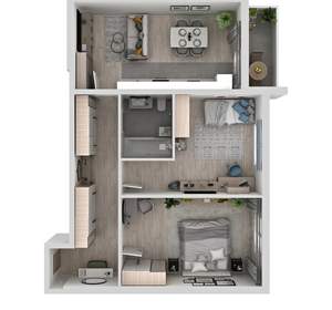 2-к квартира, вторичка, 60м2, 1/18 этаж