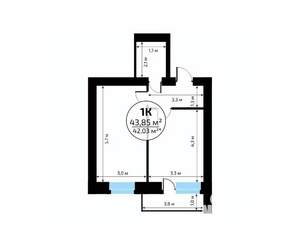 1-к квартира, вторичка, 44м2, 18/18 этаж
