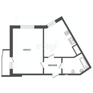 1-к квартира, вторичка, 46м2, 17/17 этаж