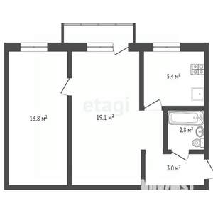 2-к квартира, вторичка, 45м2, 3/5 этаж