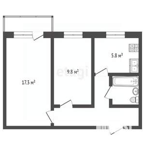2-к квартира, вторичка, 42м2, 5/5 этаж