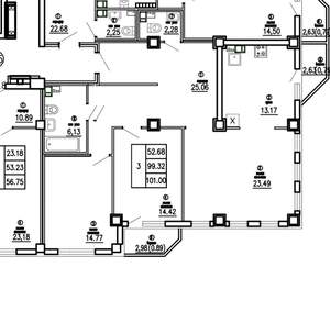 3-к квартира, вторичка, 105м2, 16/24 этаж