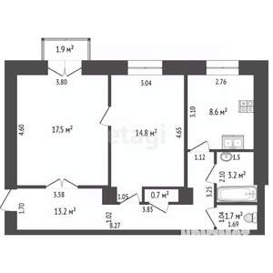 2-к квартира, вторичка, 60м2, 4/5 этаж