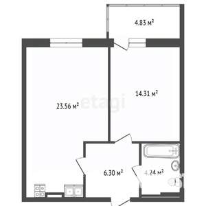 1-к квартира, вторичка, 53м2, 11/26 этаж