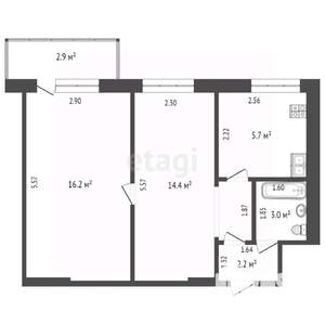 2-к квартира, вторичка, 42м2, 4/5 этаж