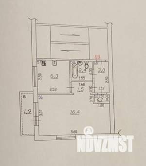 1-к квартира, вторичка, 30м2, 2/5 этаж