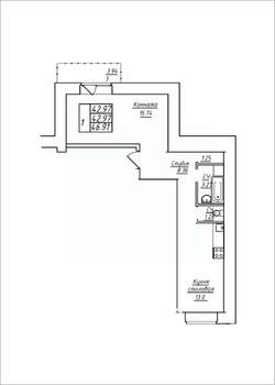 1-к квартира, строящийся дом, 47м2, 11/17 этаж