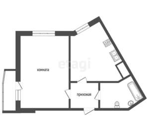 1-к квартира, вторичка, 46м2, 17/17 этаж