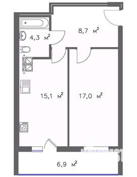 1-к квартира, вторичка, 50м2, 7/20 этаж